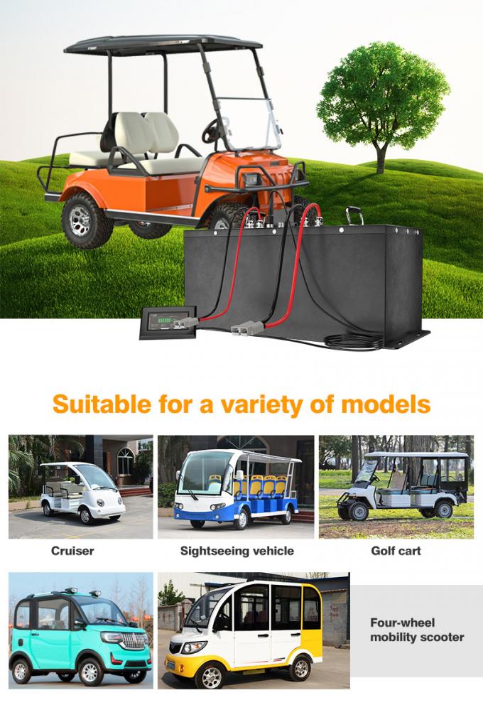 Lithium phosphate Car LiFePO4 Battery Pack 48v 100ah For Golf Cart